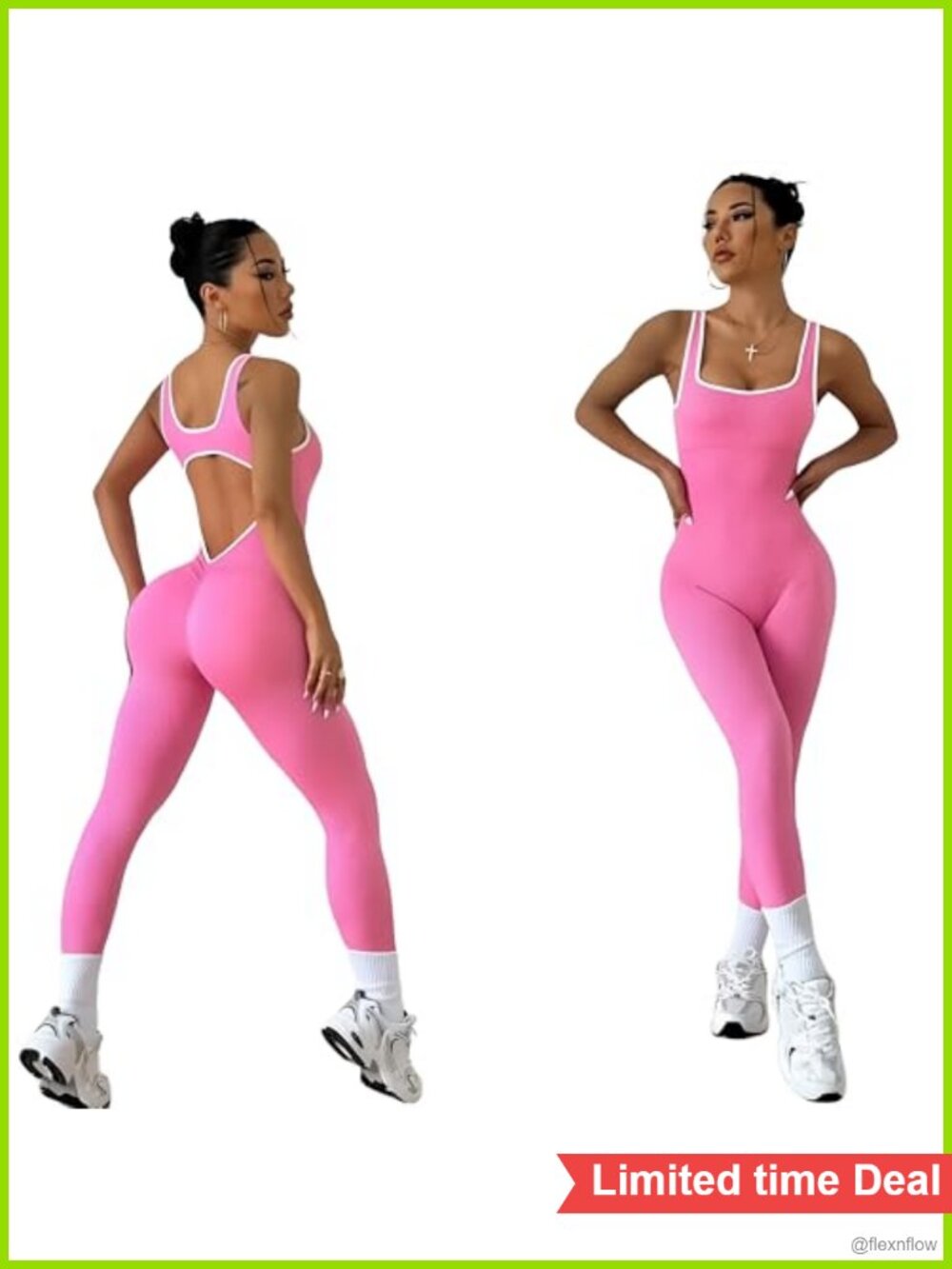 Seamless Yoga Bodysuit Open-Back Shaping Lifting Workout Jumpsuit